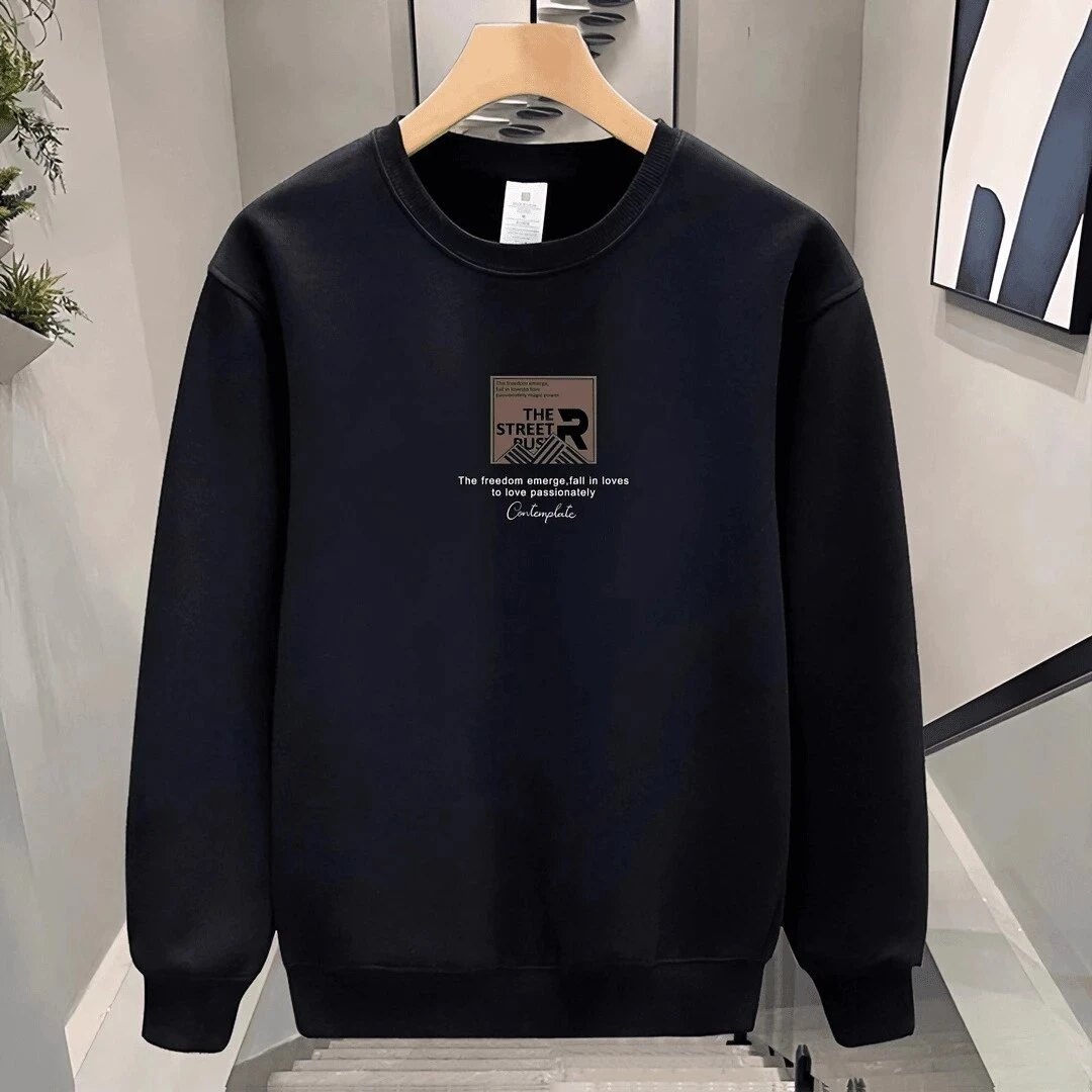 仓石一树潮牌高端轻奢简约圆领卫衣男士秋季新款宽松休闲时尚上衣