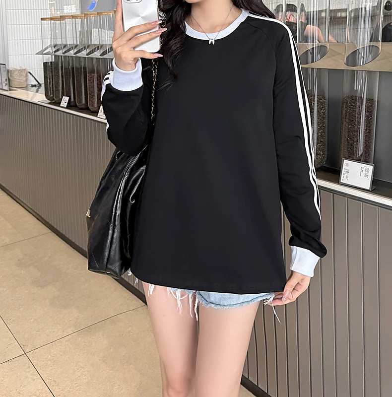 【外贸尾单】加绒加厚男女同款刺绣标长袖卫衣5826