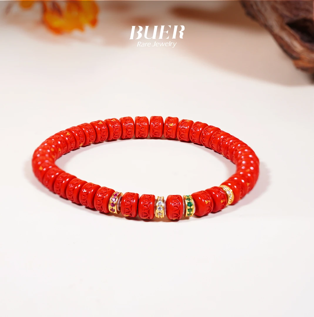 含辰砂工艺品【不二】朱砂DIY手串6mm+