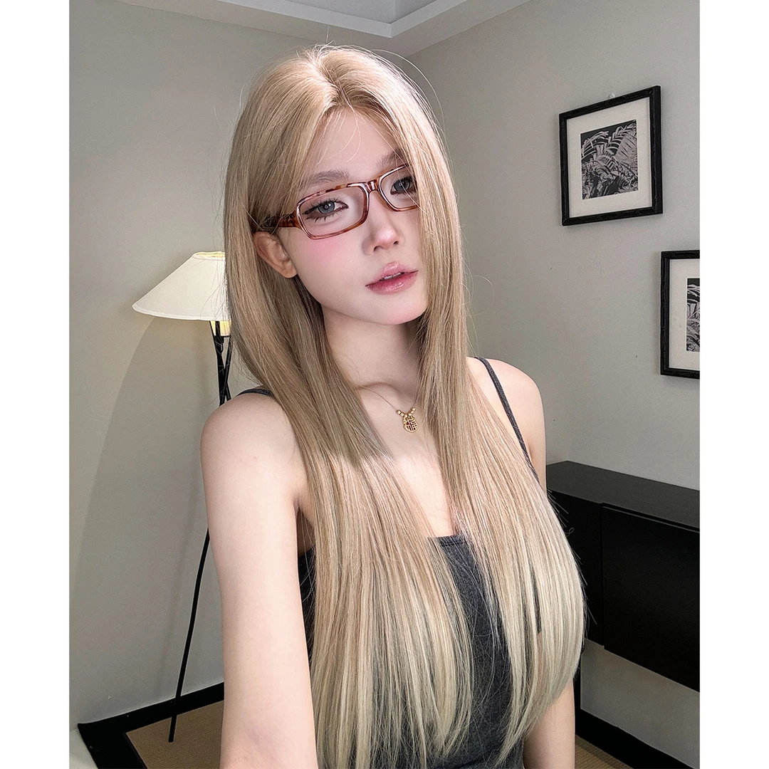【辣妹狙击】AG假发网红同款显脸小前额蕾丝中分假发女款全头套