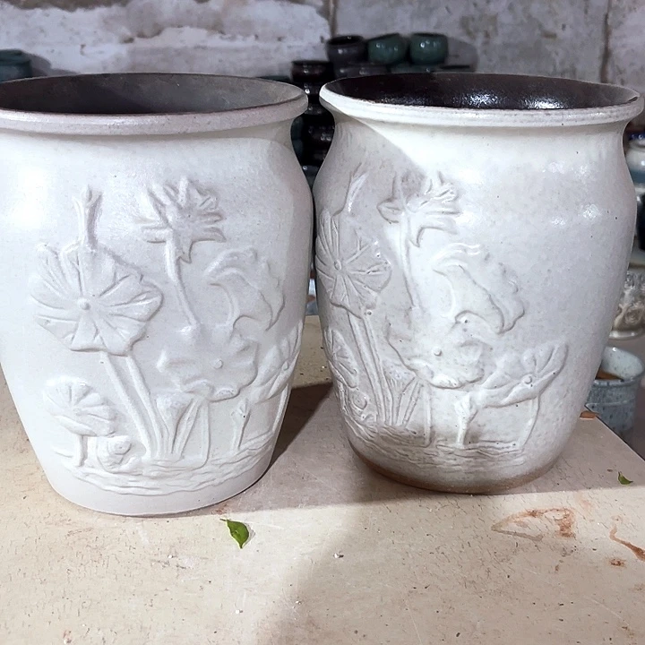 紫砂花盆口径19高度24两只正品