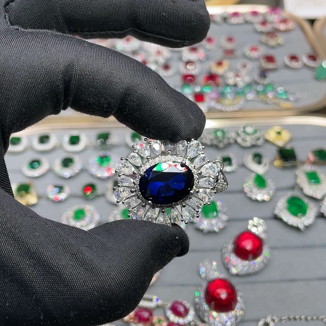 红宝石颈饰银S925镶嵌44