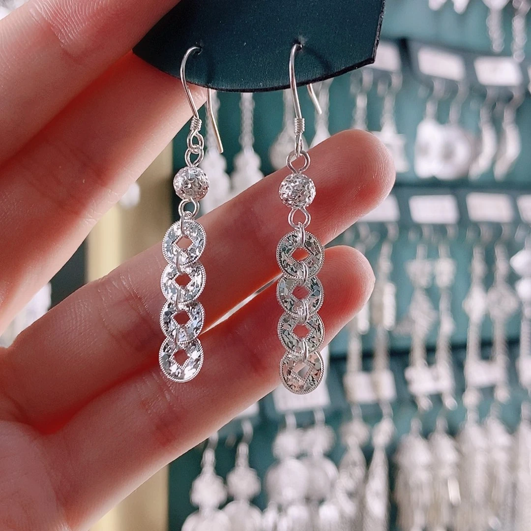 足银无铜牌足银耳环耳坠