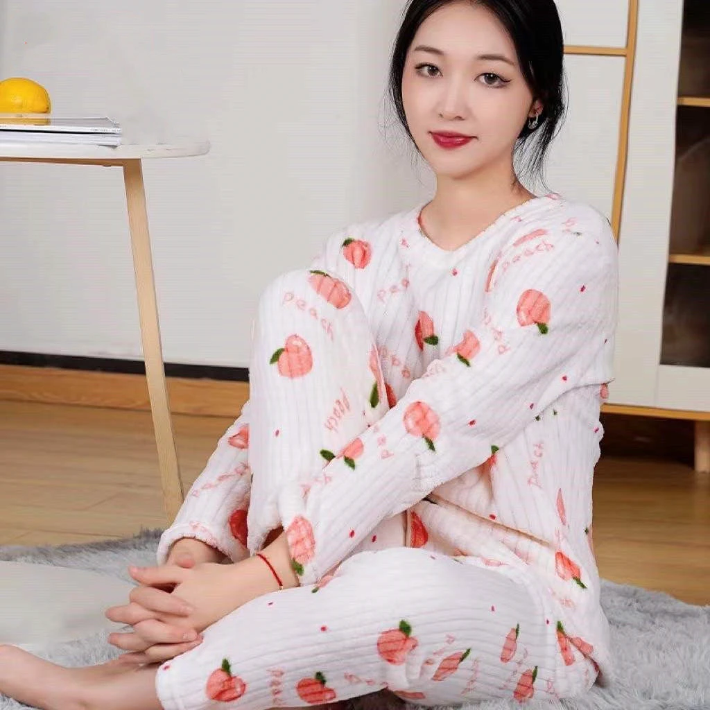 卡通保暖睡衣套装大码长袖韩版睡衣睡衣女款爆款2025新款