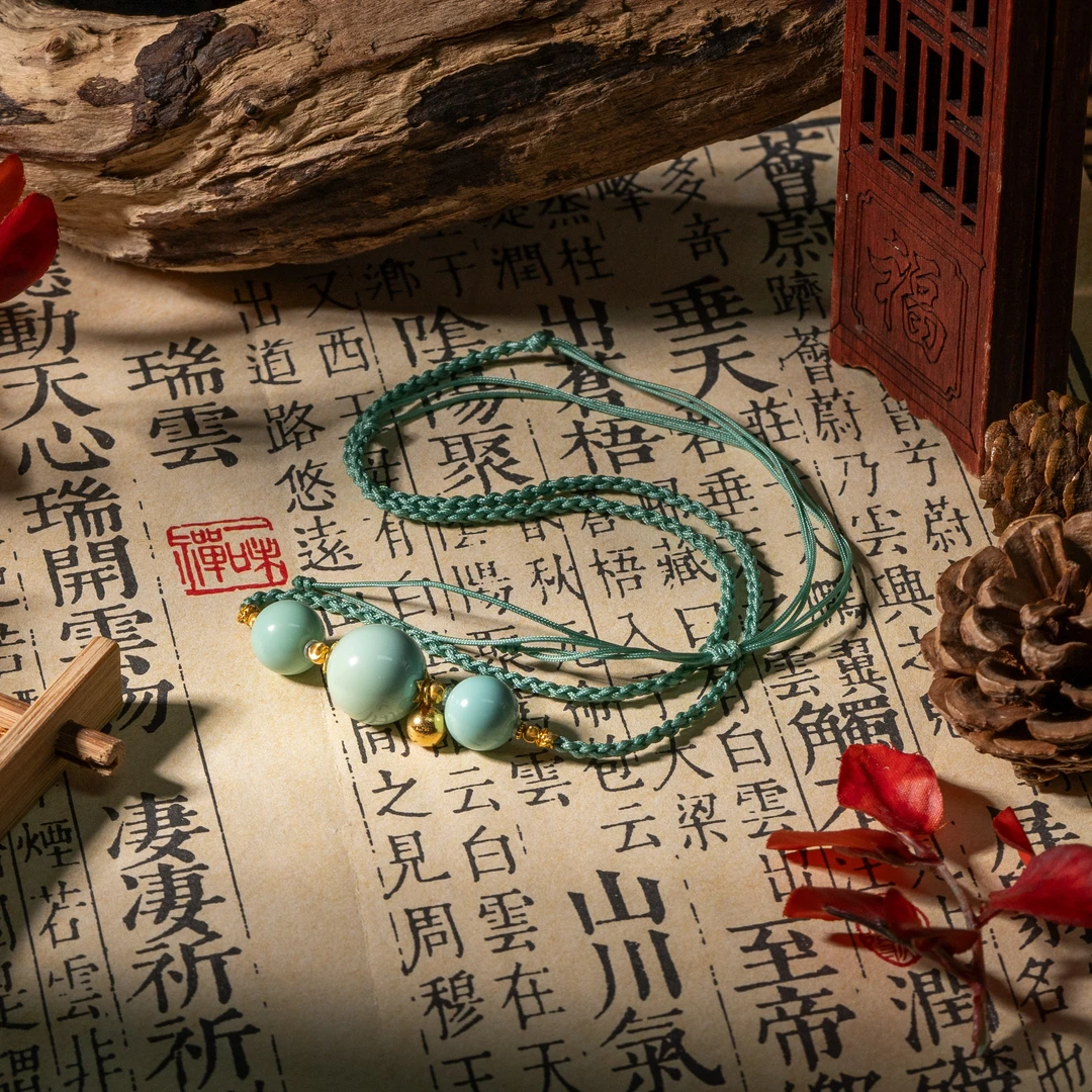 【世间臻宝】18K绿松石DIY项链/Q2314/多样性发一件/10mm+/70cm/7