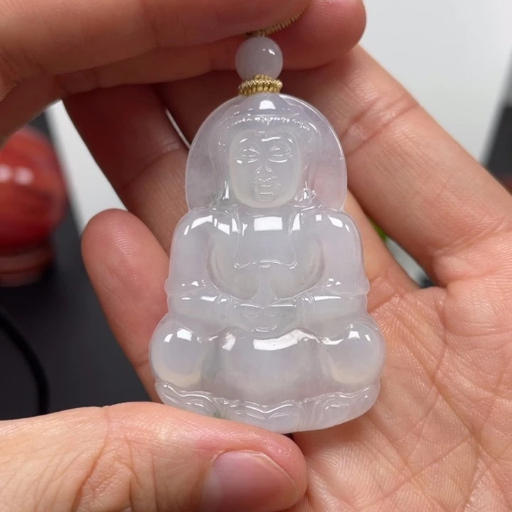 翡翠未镶嵌颈饰天然缅甸翡翠A货观音8号