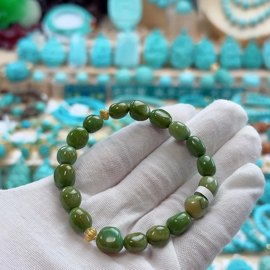 绿松石18K金镶嵌珠宝奇石