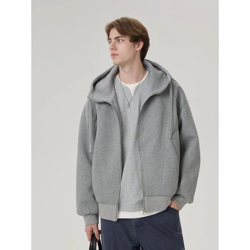 25新款白鸭绒连帽卫衣男羽绒服保暖休闲基础款5601