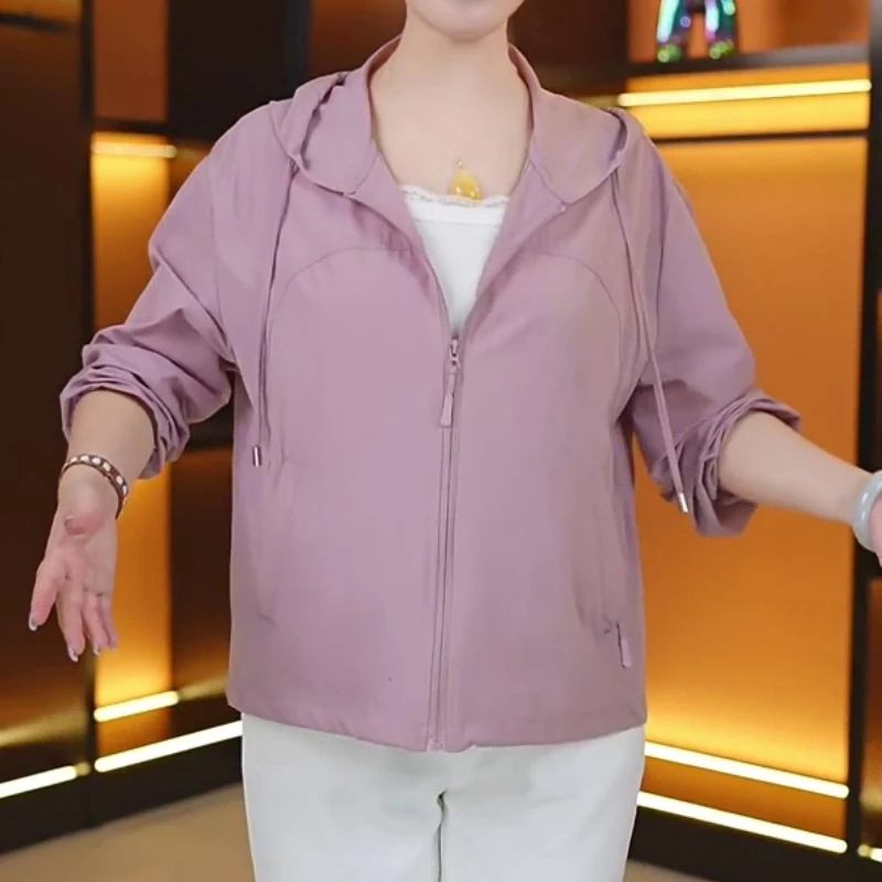 运动休闲连帽衬衫女2025秋季新款洋气透气薄款百搭显瘦长袖外套潮