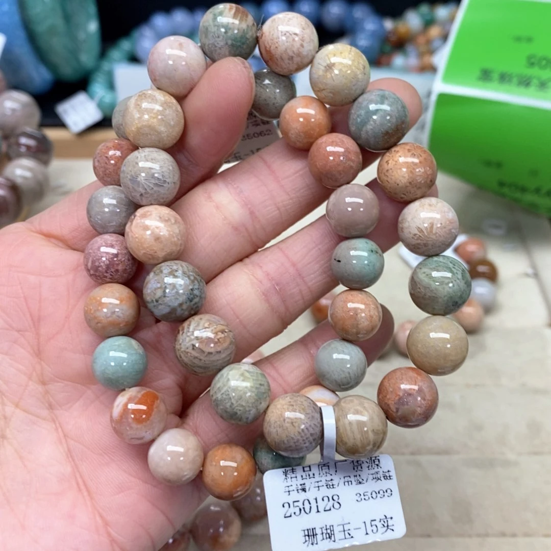 硅化珊瑚（珊瑚玉）手链未镶嵌兰314