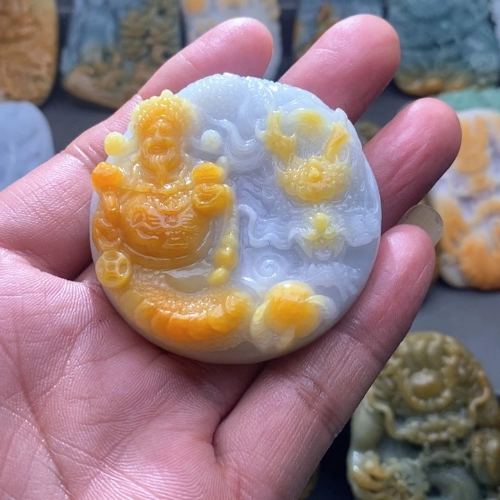 定制翡翠未镶嵌快**长财神爷