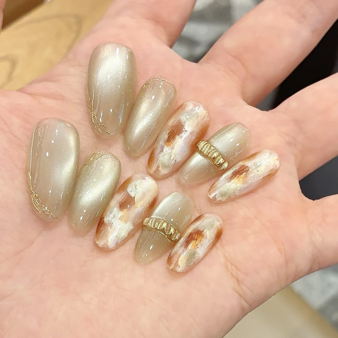 郭小双穿戴甲【流金岁月】手绘水彩版10片盒装-S22350