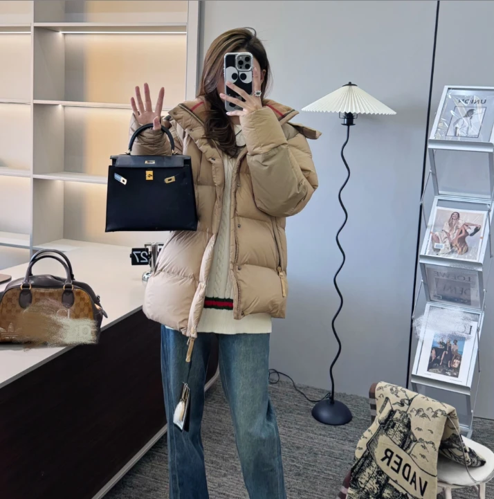 【马冬梅专属】2025冬季新可拆卸袖帽情侣款水变绒外套 W5007