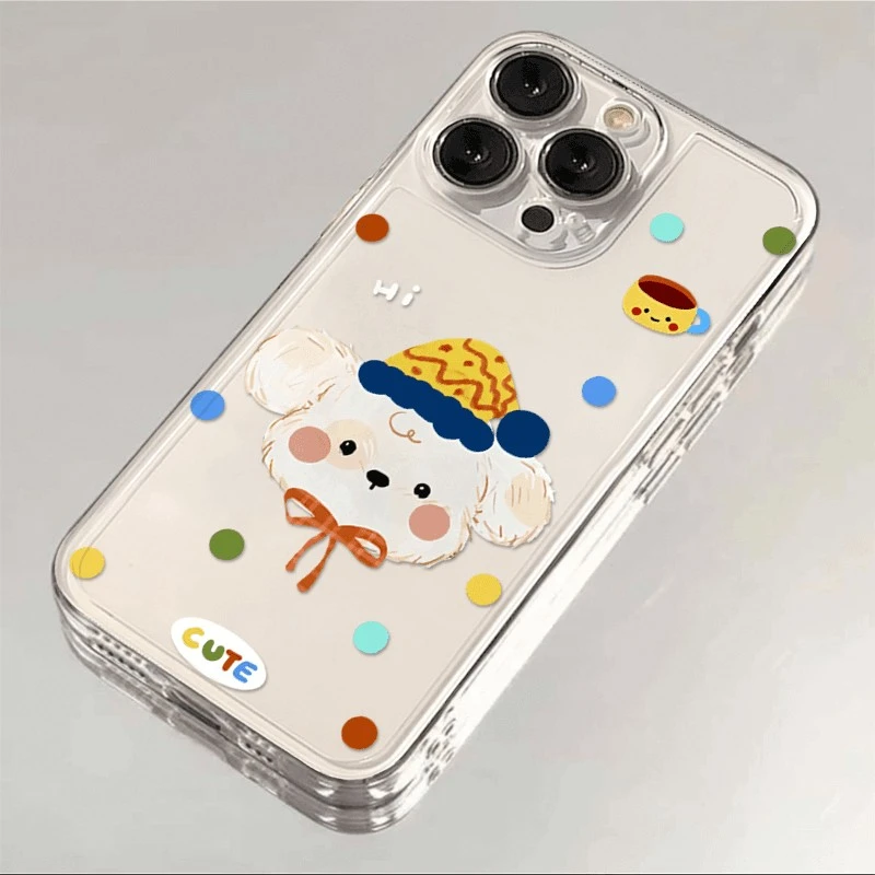 咖啡小狗适用苹果16PROMAX手机壳iPhone15Plus新款14/13/12透明软