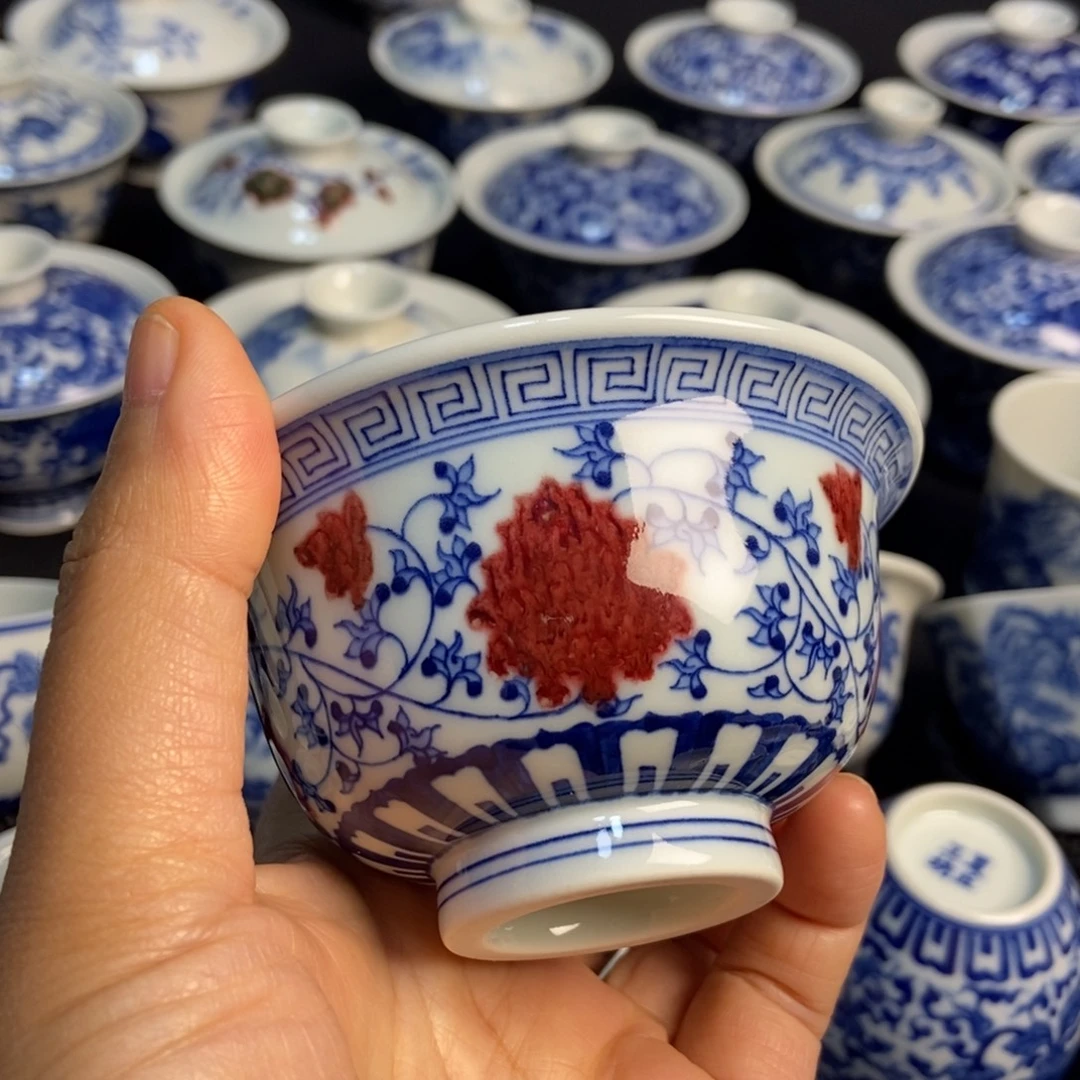 陶瓷釉里红压手大号