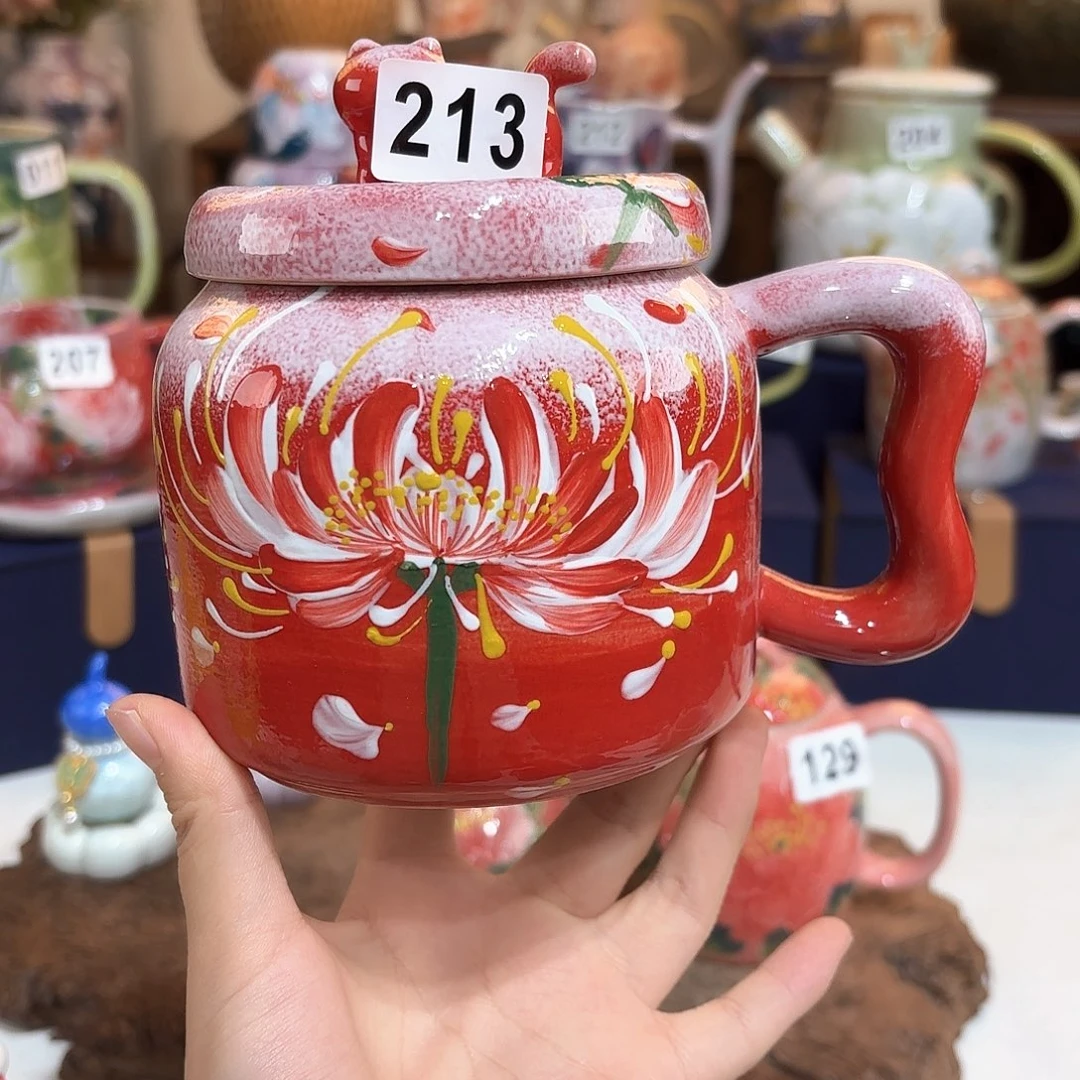 V***A景德镇手绘高温釉下彩陶瓷茶具