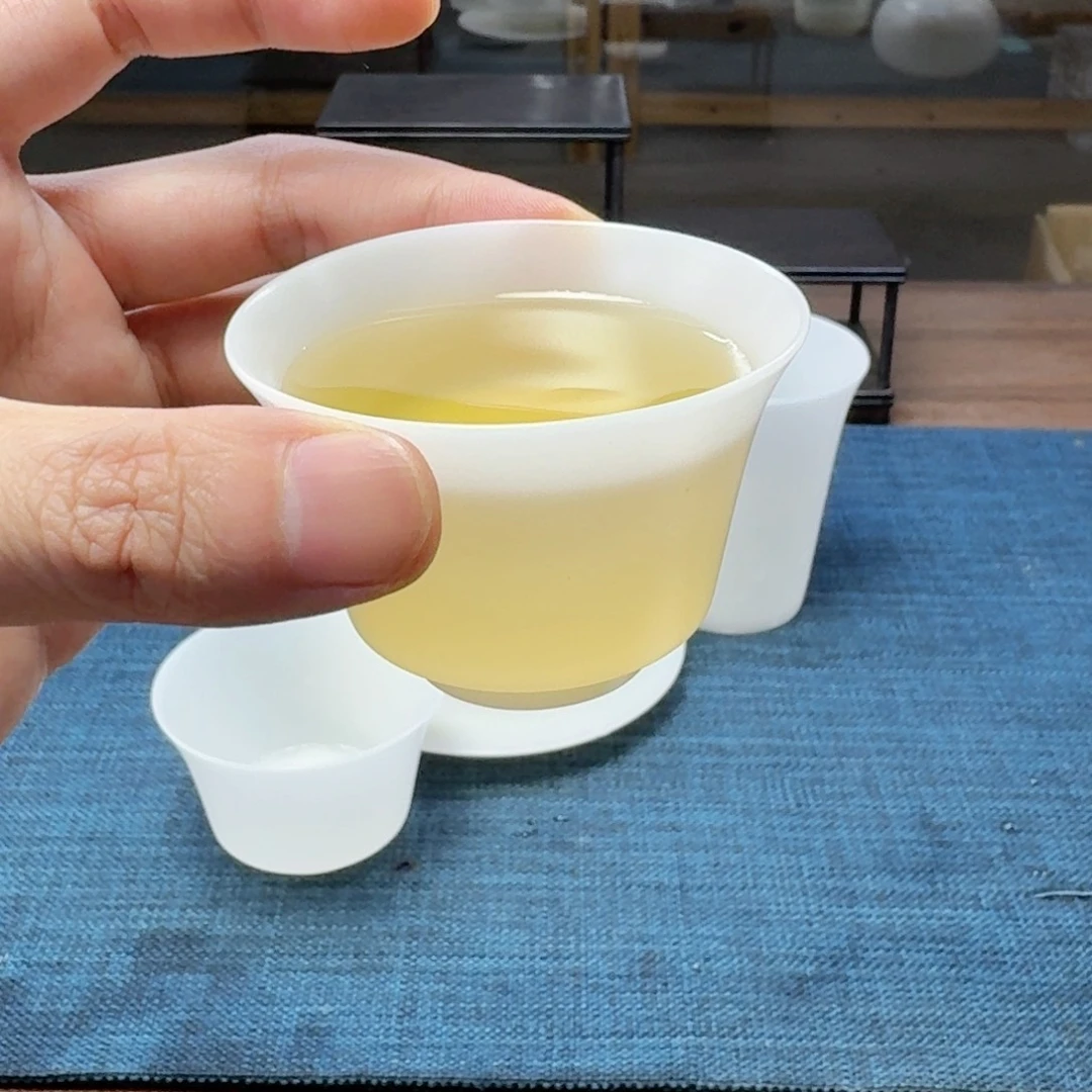 素烧薄胎璞玉冰种玉瓷茶具