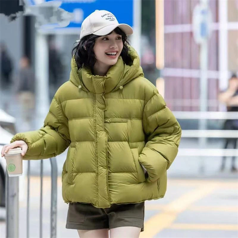 新款拉链厚款棉服女常规袖连帽女士百搭轻薄潮流保暖外套