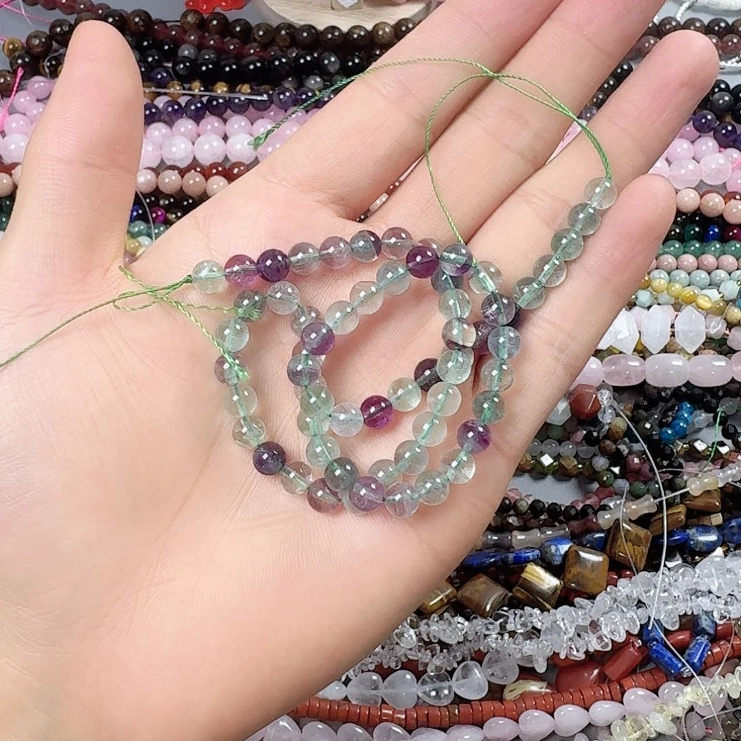 玛瑙/玉髓未镶嵌珠宝半成品卡6莹石一条