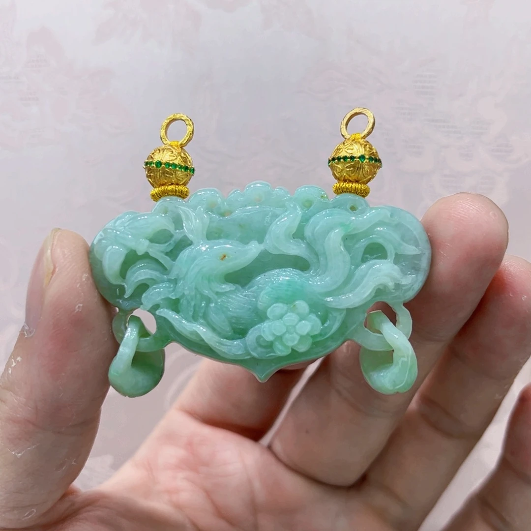 翡翠合金吊坠(赠链)代编织
