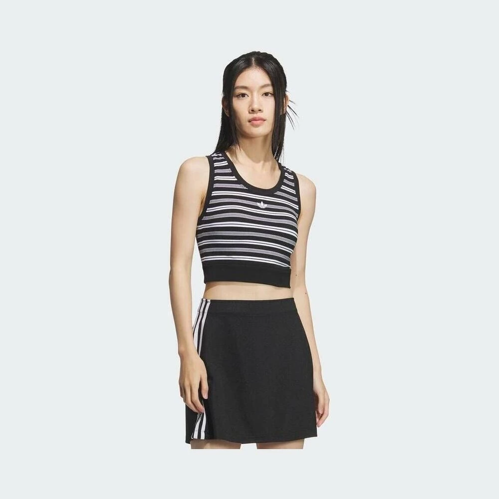 adidas Originals阿迪三叶草2025女子STRIPED TANK休闲背心KE3721