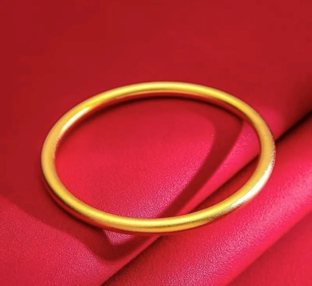 古法磨砂经典素圈手镯b01