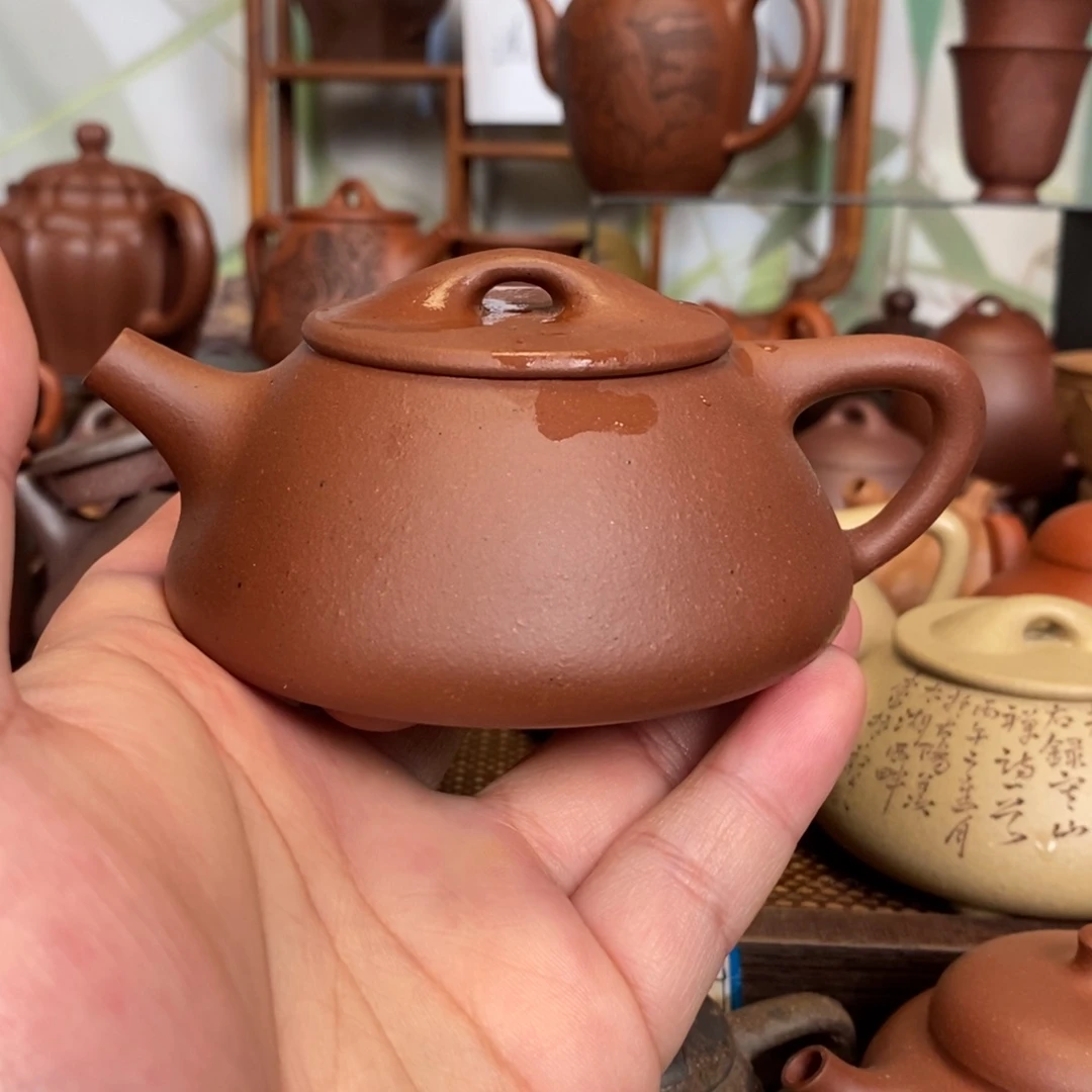 紫砂茶壶薄胎石瓢盖略松