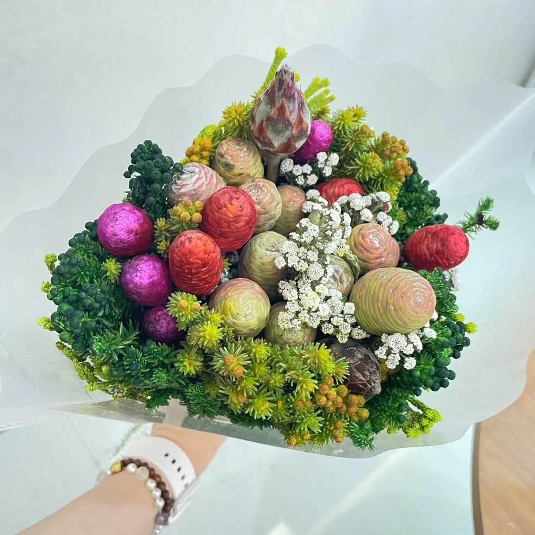 混搭果子花束2.0  （果子头数不等）进口鲜花花束可做干花