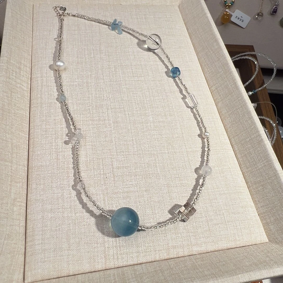 未镶嵌手链水晶海蓝宝异形925