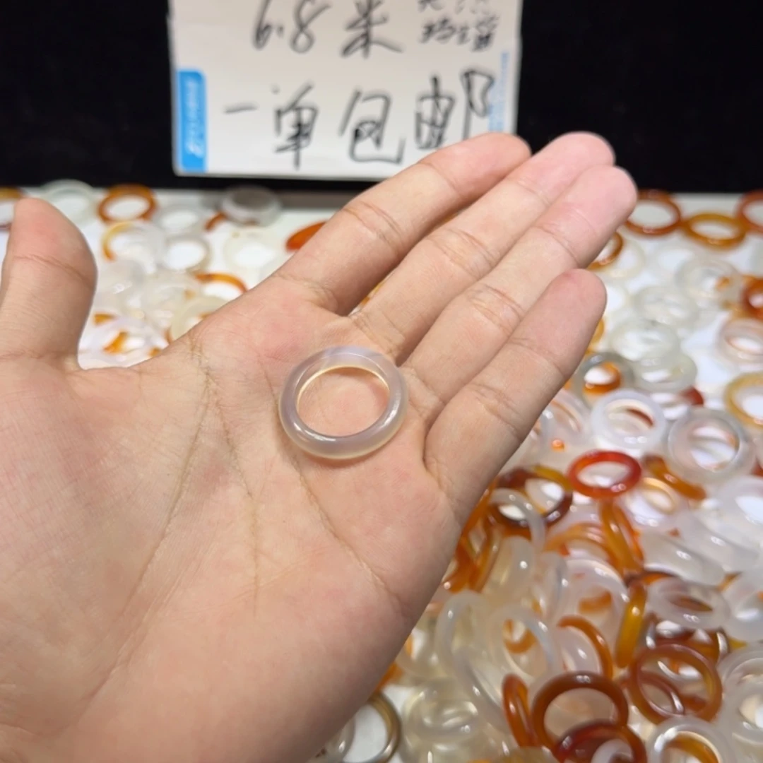 玛瑙/玉髓戒指合金93号微瑕