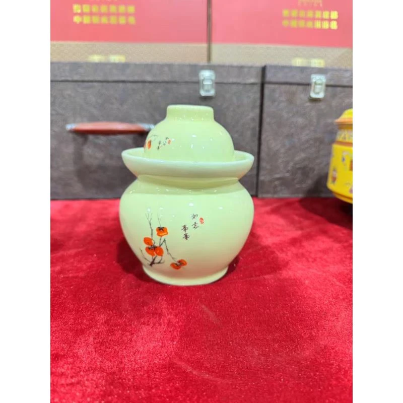 黄地柿子泡菜坛1斤装