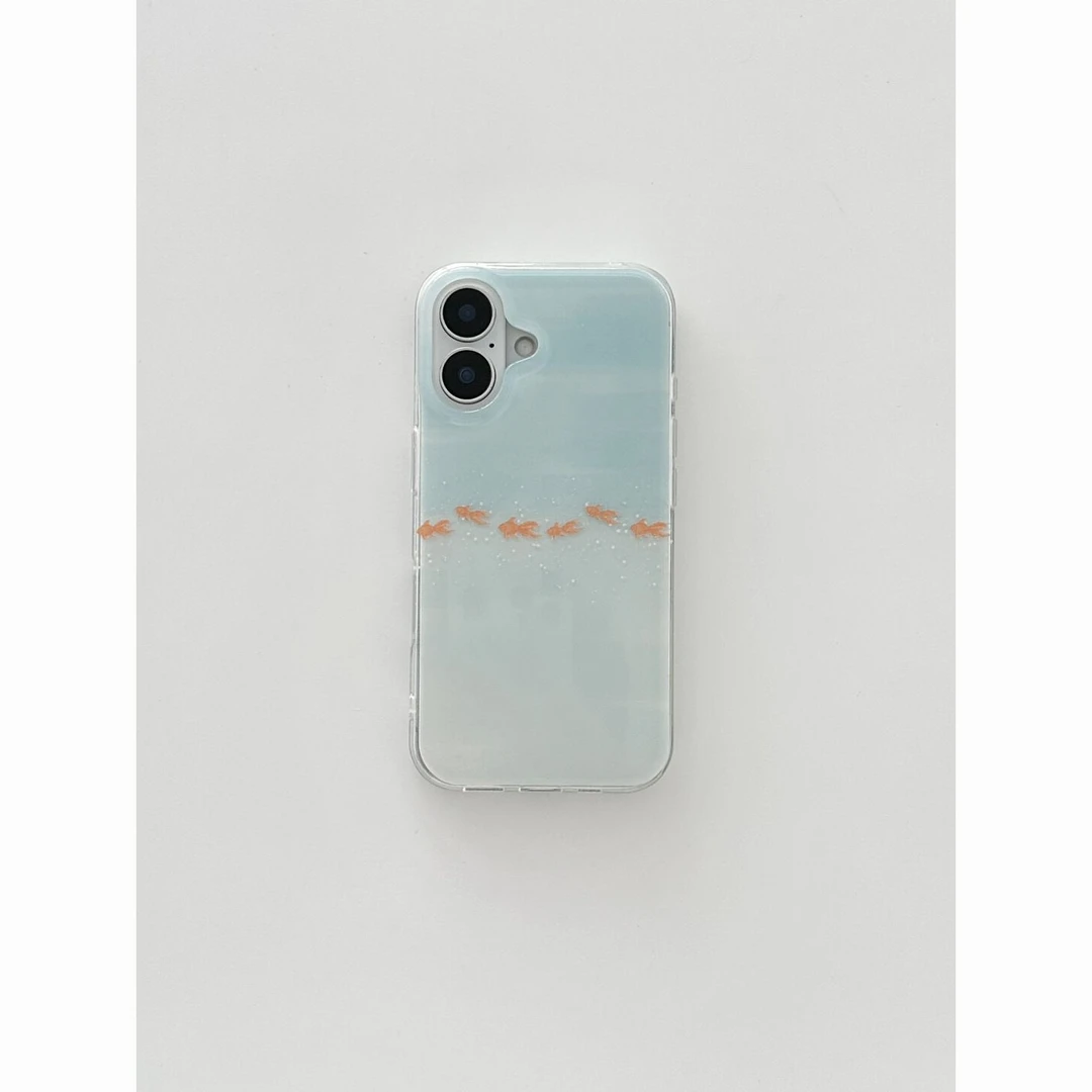 冒泡小金鱼适用iPhone16pro大孔15苹果手机壳华为oppo小米14vivo