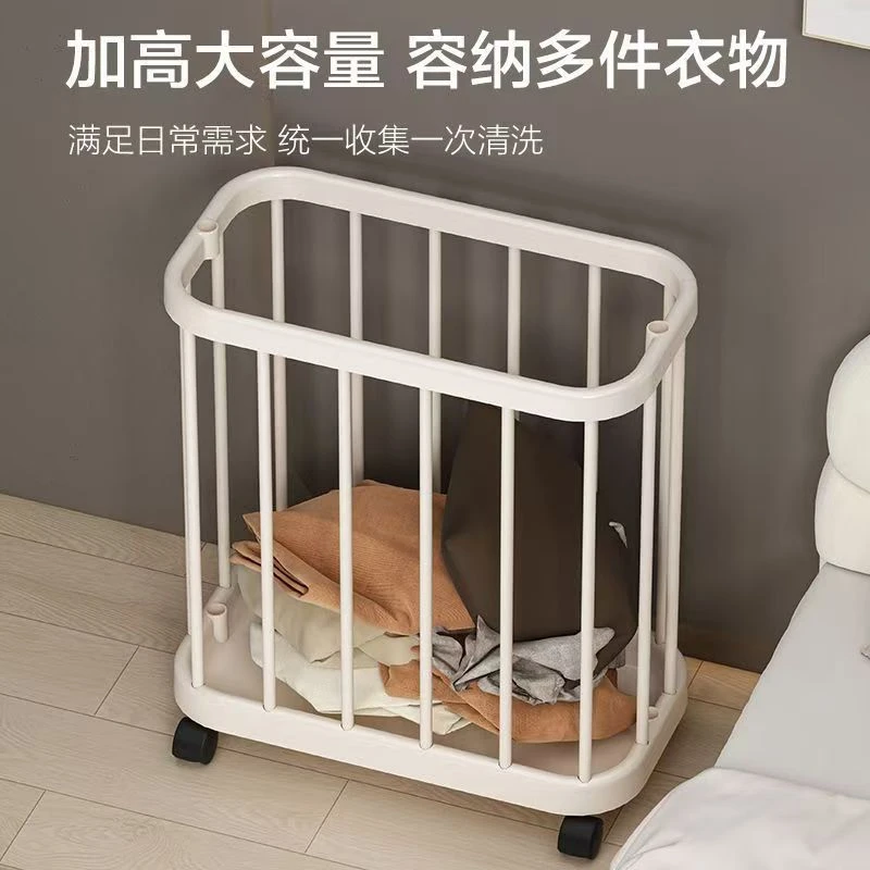 移动家用脏衣篮收纳卫生间浴室杂物衣服大容量衣篓洗衣带轮收纳筐