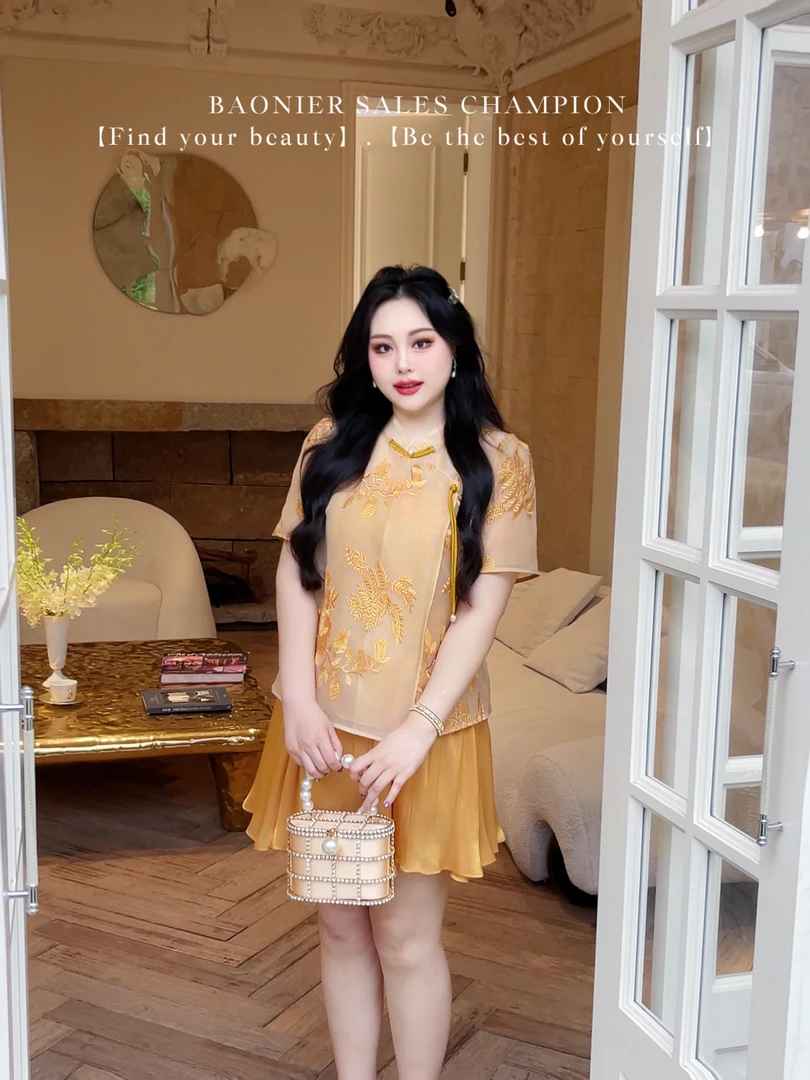 BAONI 2025夏季新款胖mm微胖大码三件套#U25X1261