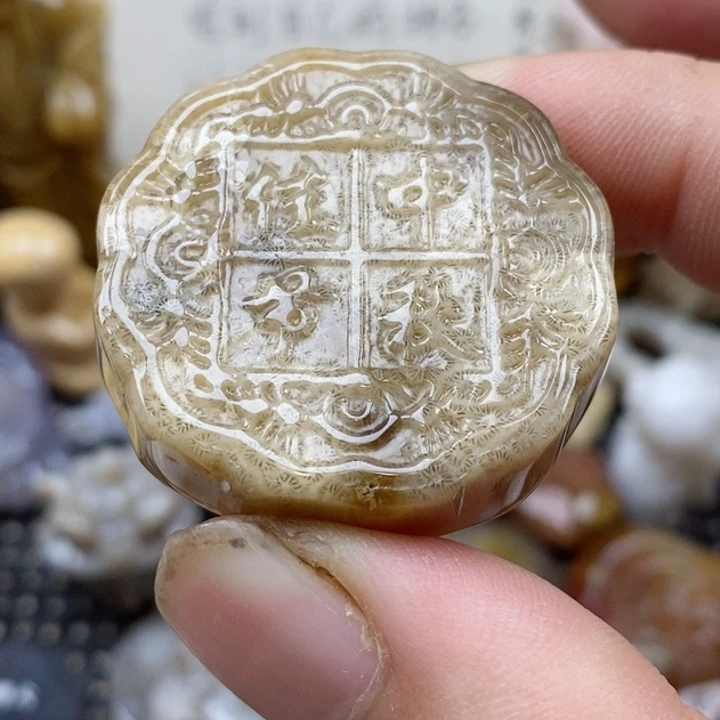 颈饰未镶嵌硅化珊瑚（珊瑚玉）有瑕 没打孔