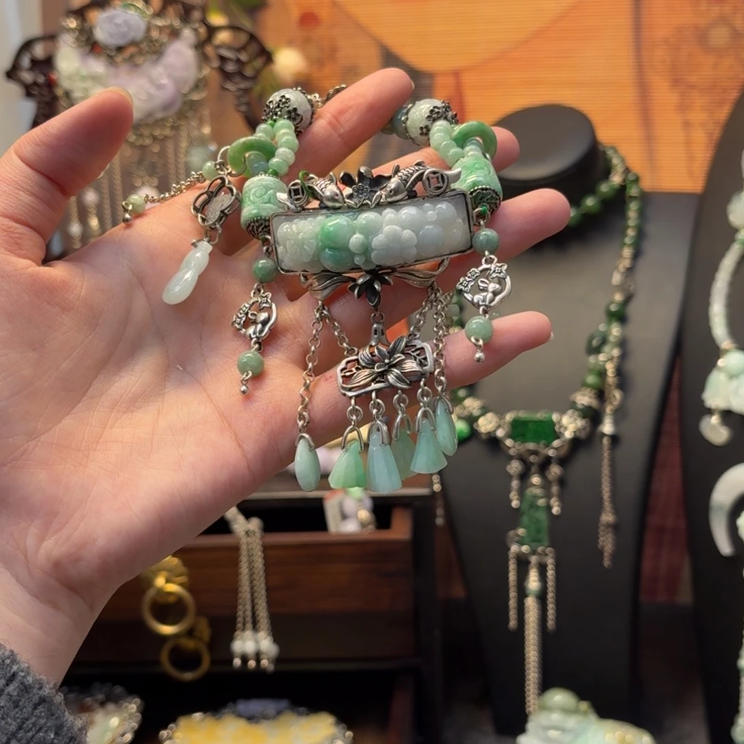 翡翠银S925镶嵌手链