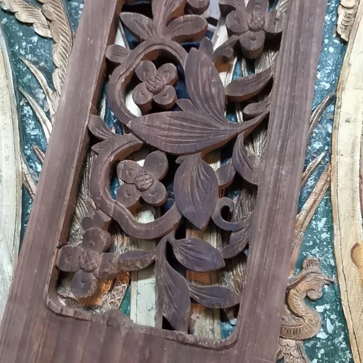 慢***石香榧木老木雕花版一片