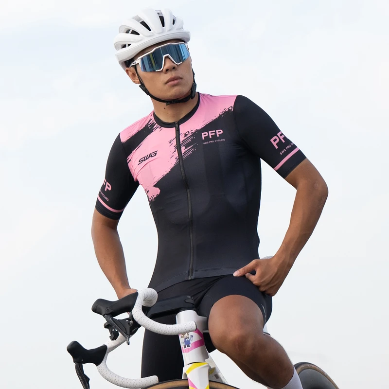 SWG铭胜+7佳棋自行车骑行队服夏排汗连体服（男款PFP短/长连体服）