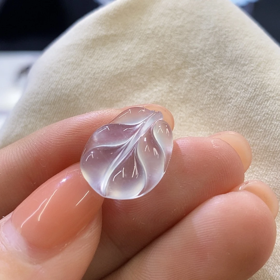 翡翠未镶嵌挂件冰波叶子