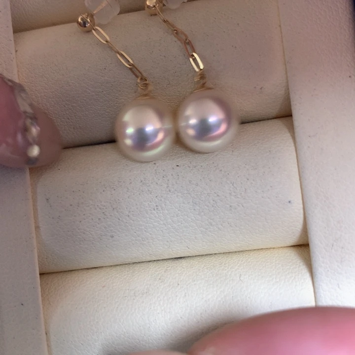 18K金镶嵌耳饰海水珍珠