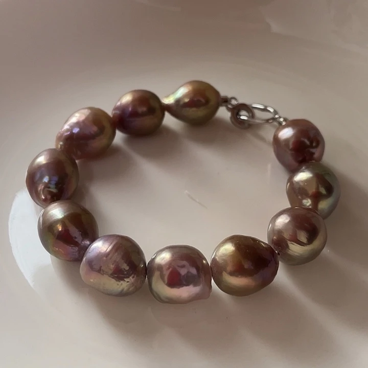 淡水珍珠银S925镶嵌手链