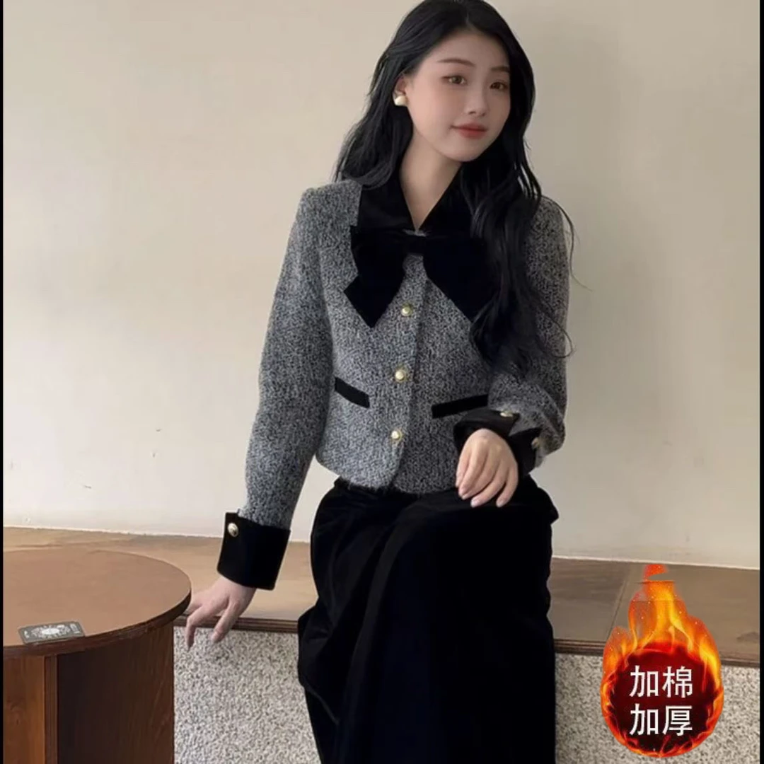 【现货+运费险】秋冬加厚法式小香风毛感时尚气质高级感短外套RO391