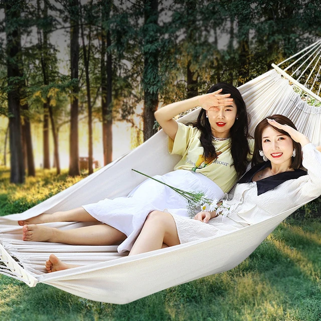 吊床户外成人防侧翻秋千加厚帆布露营野餐公园休闲午休双人掉床