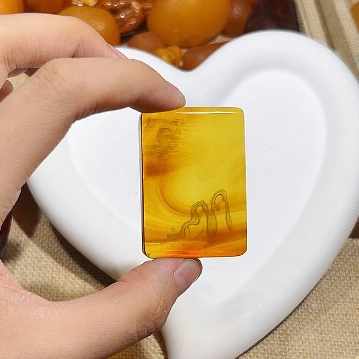 琥珀颈饰未镶嵌蜜蜡缅甸琥珀无事牌