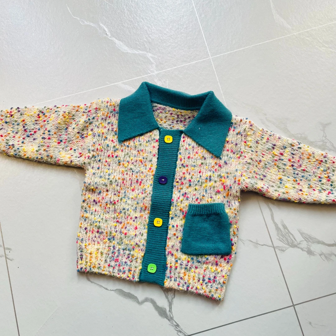 （1210）女童时尚洋气开衫款毛衣外套