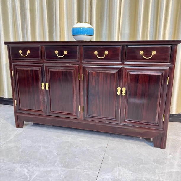 黑酸枝木餐边柜鞋柜柜子茶水柜置物柜（1.38/1.58米*0.4*0.8米）