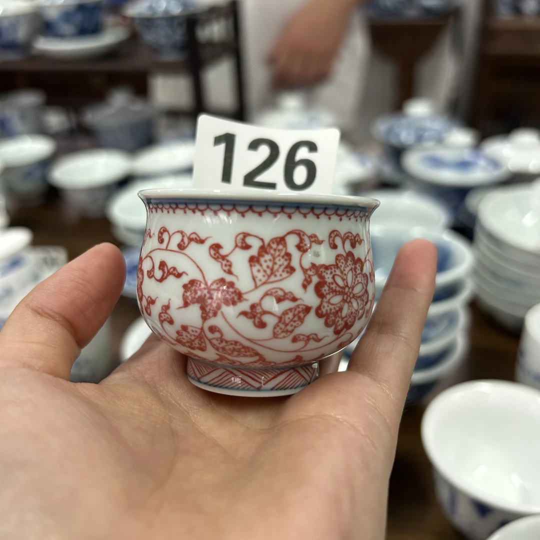 【福利款】景德镇纯手工手绘大红缠枝莲