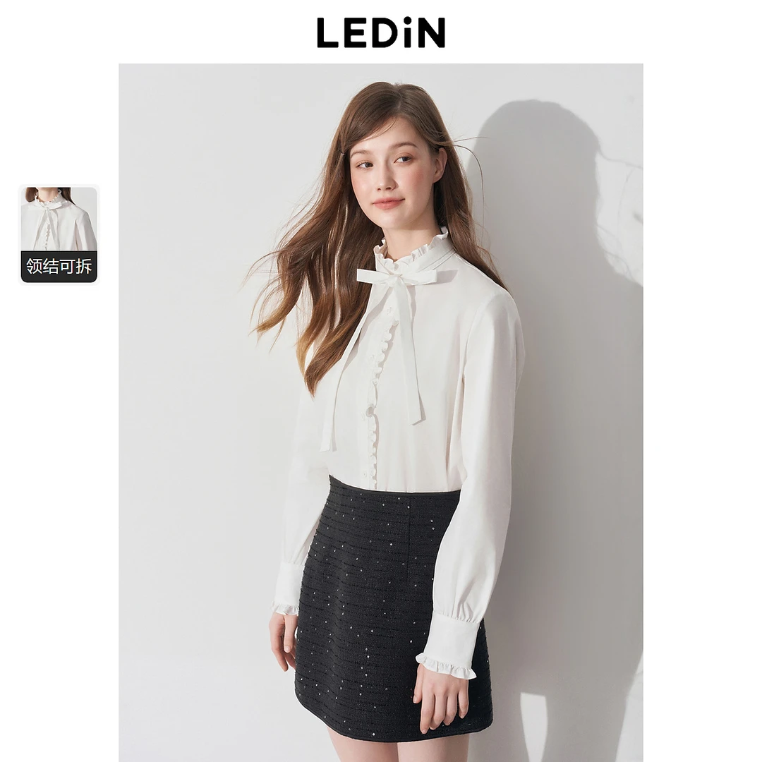 乐町花边立领衬衫1874