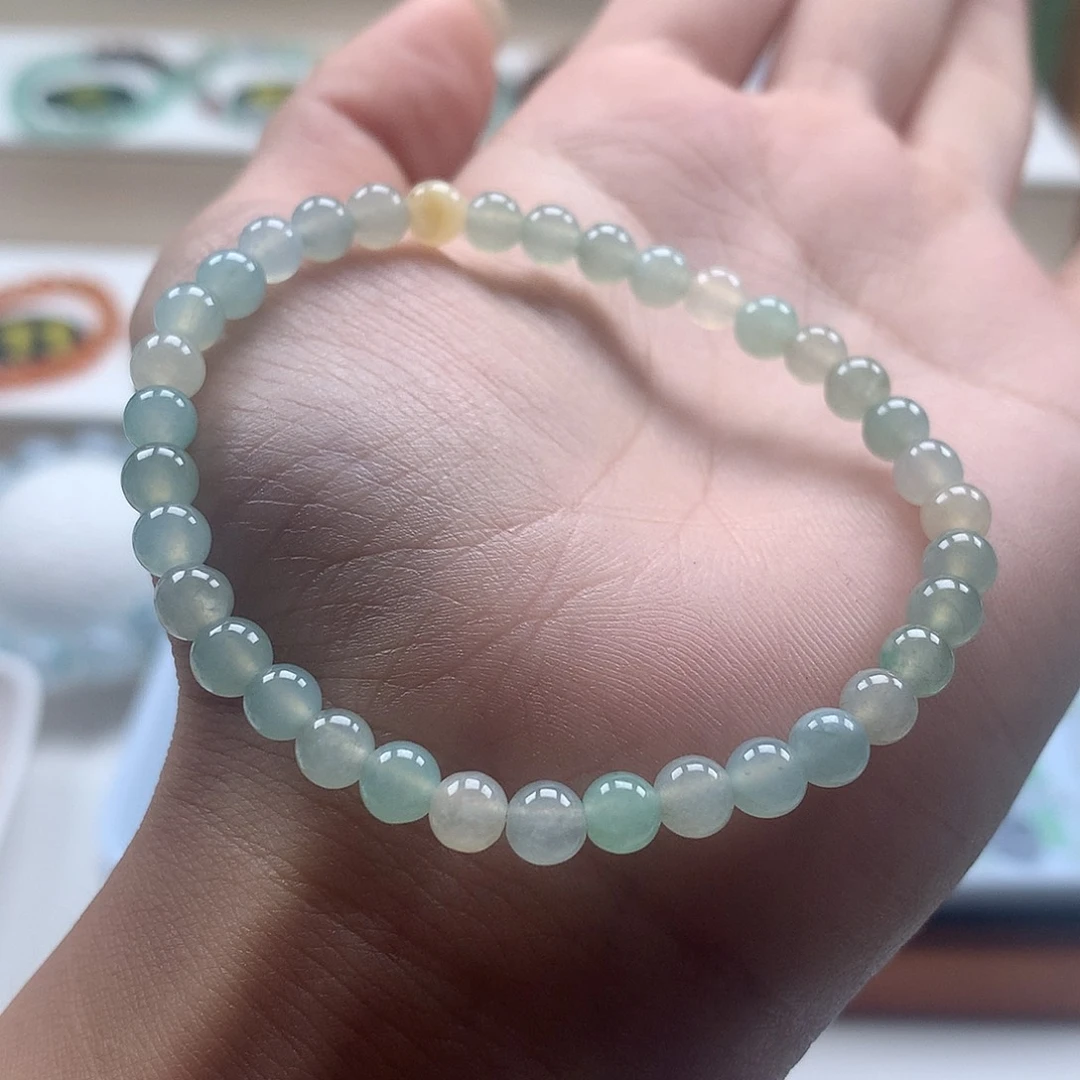 翡翠未镶嵌手串圆珠马卡龙39