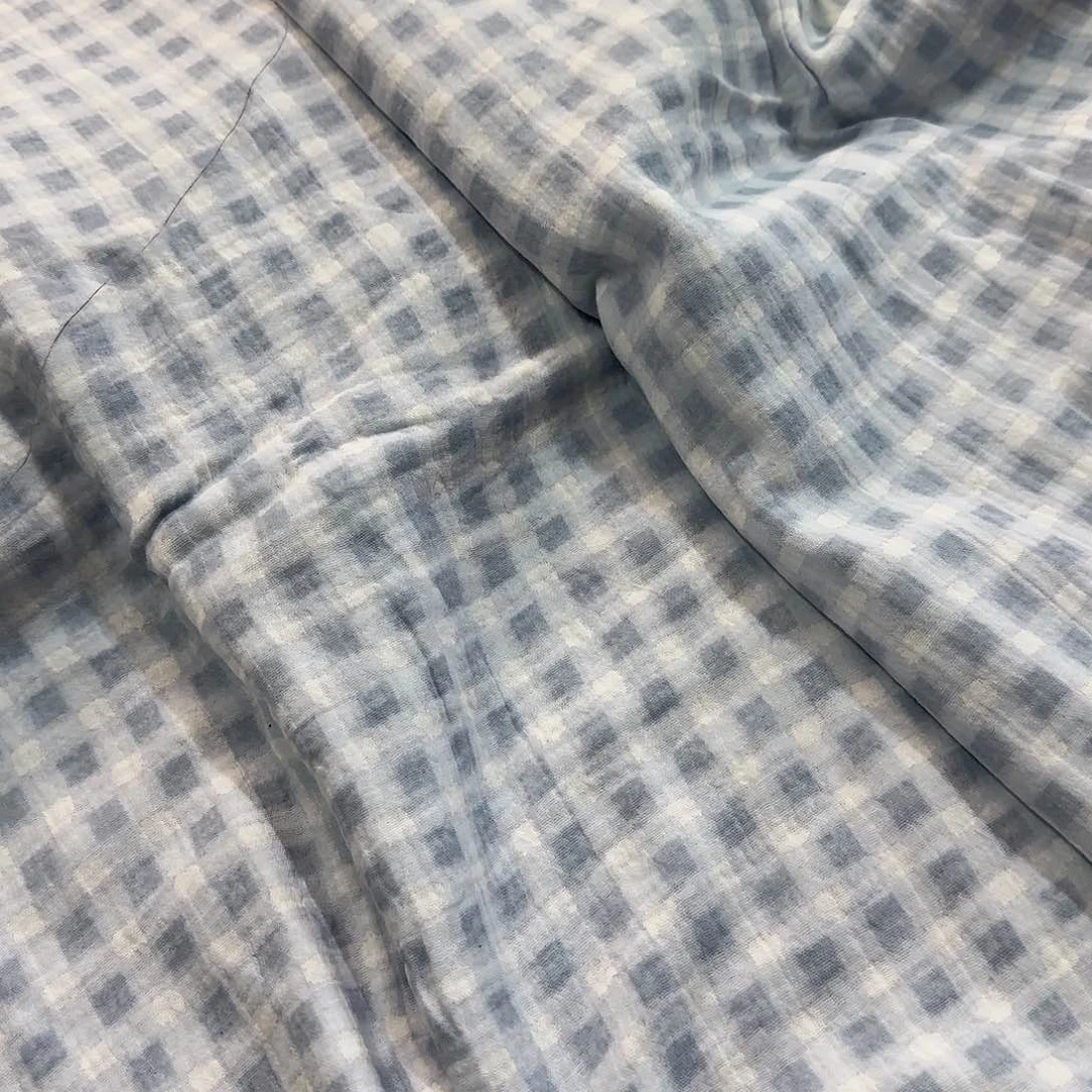 棉87号格子纱布一米